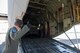 U.S. Air Force Master Sgt. Cecil Johnson, a 37th Airlift Squadron load master gives an all clear for a Humvee to drive off a C-130J Super Hercules April 26, 2016, at Incirlik Air Base, Turkey. The Humvees will be used by the 39th Security Forces Squadron for flightline security. (U.S. Air Force photo by Airman 1st Class Devin M. Rumbaugh)