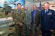 Lt. Col. Joshua Hampton, 40th Helicopter Squadron commander, left, Col. Ron Allen, 341st Missile Wing commnader, Rob Turnbow, 341st MW museum director and retired Brig. Gen. Dale Stovall, event guest speaker, pose for a photo at the 40th Helicopter Squadron display in the base museum April 28, 2017, at Malmstrom Air Force Base, Mont. Stovall served as a helicopter pilot in the 40th Aerospace Rescue and Recovery Squadron during the Vietnam War and helped pave the way for helicopter aircrew. (U.S. Air Force photo/Airman 1st Class Daniel Brosam)