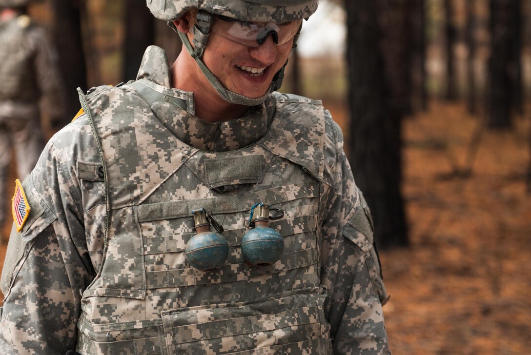 Spc. Wantae Seong of the 760th Engineer Company, 411th Engineer Brigade, pauses for a moment at the 2017 Combined Best Warrior Competition, Joint Base McGuire-Dix-Lakehurst, April 27, 2017. The Combined Best Warrior Competition will decide which enlisted soldier and noncommissioned officer will represent the 412th Theater Engineer Command, 416th Engineer Command and 76th Operational Response Command at the United States Army Reserve Command Best Warrior Competition at Fort Bragg, North Carolina in June (U.S. Army Reserve Photo by Spc. Sean Harding/Released).