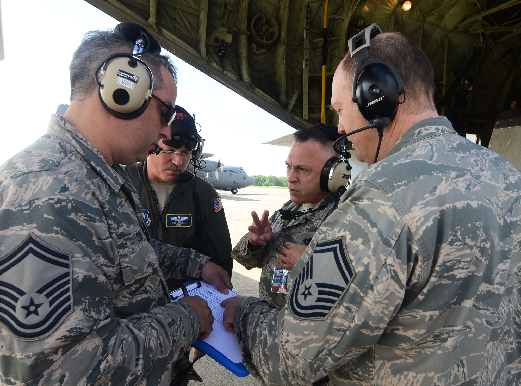 Members from different aerial port squadrons in the Air Force Reserve Command compete in the Port Dawg Challenge at Dobbins Air Reserve Base, Georgia, April 25-27, 2017. The challenge included cargo transport and many obstacle course-style challenges to encourage teamwork and promote real-time training. (U.S. Air Force photo/ Don Peek)