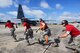 Members from different aerial port squadrons in the Air Force Reserve Command compete in the Port Dawg Challenge at Dobbins Air Reserve Base, Georgia, April 25-27, 2017. The challenge included cargo transport and many obstacle course-style challenges to encourage teamwork and promote real-time training. (U.S. Air Force photo/ Don Peek)