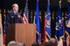 Lt. Gen. Robert D. McMurry Jr., Air Force Life Cycle Management Center commander, addresses the crowd during a change of command ceremony in the National Museum of the United States Air Force at Wright-Patterson Air Force Base, Ohio, May, 2, 2017. McMurry relinquished command of the Air Force Research Laboratory to Brig. Gen. William T. Cooley prior to accepting the command of the center. (U.S. Air Force photo/Wesley Farnsworth)