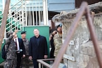 Director of the U.S. Central Intelligence Agency  (CIA) Mike Pompeo (center) observes damage from a lethal artillery and rocket attack on Yeonpyeong Island by North Korea in November 2010. General Vincent K. Brooks and General Leem Ho Young, commander and deputy commander, respectively, of the Republic of Korea (ROK)-U.S. Combined Forces Command, accompanied Director Pompeo during to this past and potential flashpoint. The CIA director’s visit marks the fourth senior U.S. administration official to visit the ROK this year to gain a deeper perspective of the security situation on the Korean Peninsula and confirm the U.S. commitment to the ROK-US Alliance
