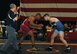 Sherwin Severin, Air Force Wrestling team member, stares down his opponent during the Senior Greco-Roman World team trials in Las Vegas, Nev., April 29, 2017. Severin made it the tournament after qualifying at the Armed Forces Wrestling Championship. He is stationed at F.E. Warren Air Force Base, Wyo. (U.S. Air Force photo by Airman 1st Class Breanna Carter)