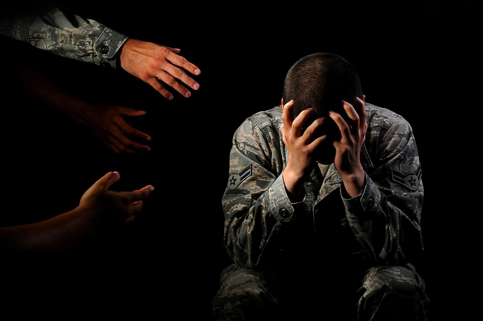 May is Mental Health Awareness Month, a time where Air Force service members should reflect on the mental pillar of Comprehensive Airman Fitness. Friends and family can be important influences to help someone get treatment for mental health issues. Reaching out and letting them know someone is there to help is the first step. (U.S. Air Force photo illustration/Airman 1st Class Devin Boyer)