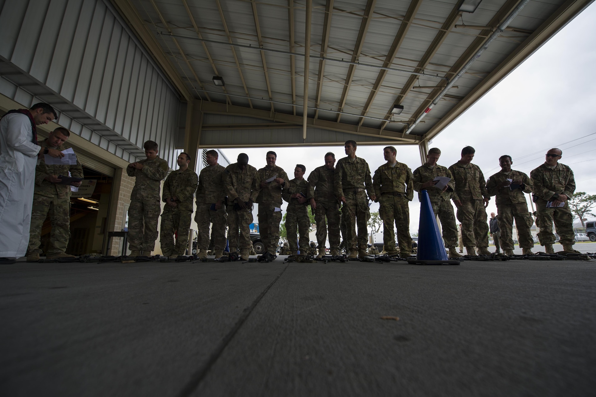 Combat aviation advisor students with the 6th Special Operations Squadron participate in Operation Raven Claw at Duke Field, Fla., April 24, 2017. Operation Raven Claw is the capstone event for the Air Force Special Operations Training Center’s Combat Aviation Advisor Mission Qualification Course. Combat aviation advisors are specifically trained and tasked to access, train, advise and assist foreign aviation forces in airpower employment, sustainment and foreign integration. (U.S. Air Force photo by Airman 1st Class Joseph Pick)