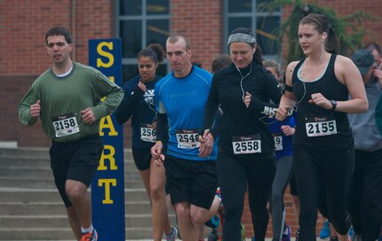 Runners dart off the starting line at the fourth annual Keystone Warrior 5k Run/Walk at Kutztown University. The event, which serves as MCKU's primary fundraiser, directs up to 98 percent of proceeds to wounded veterans in Pennsylvania.