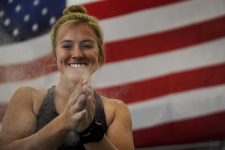 Camille Dougherty, a participant in the Alpha Warrior battle rig competition, won first place in the female division at Hurlburt Field, Fla., April 29, 2017. This award marked her second time competing in Alpha Warrior and winning in her category. (U.S. Air Force photo by Airman 1st Class Dennis Spain)