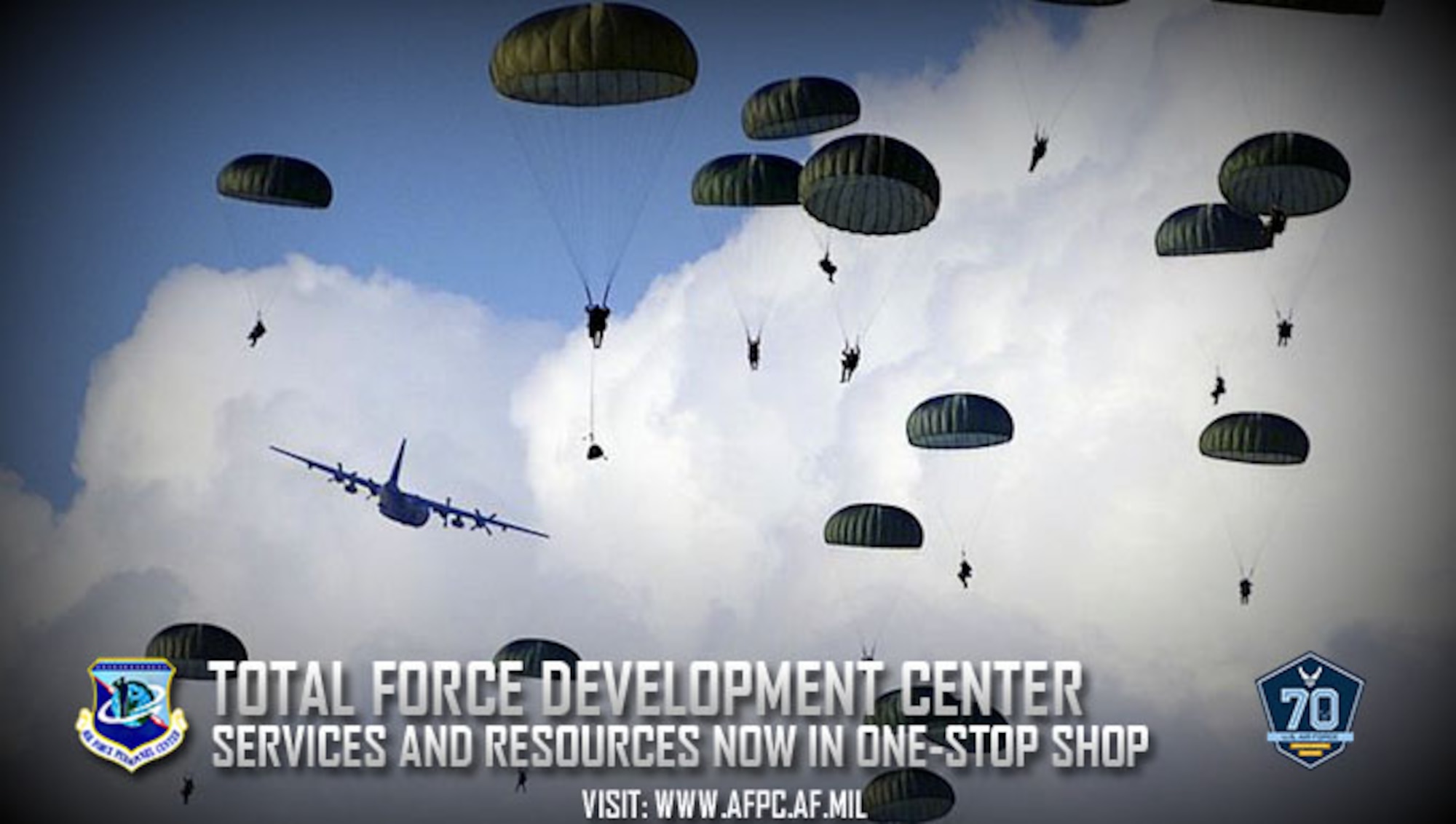 The Air Force has consolidated all total force development services and resources to a single-point center. All Airmen (active duty, Reserve, Guard and civilian) will now be able to fully utilize all force development resources through the virtual force development center. (U.S. Air Force graphic by Kat Bailey
