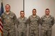 Field training detachment graduates stand up in front of the audience during the electronic maintenance technician graduation at F.E. Warren Air Force Base, Wyo., April 28, 2017. The course is taught by the 373rd Training Squadron, Detachment 21 on base and prepares the 90th Maintenance Group Airmen to perform their missile maintenance duties out in the missile field. (U.S. Air Force photo by Staff Sgt. Christopher Ruano)