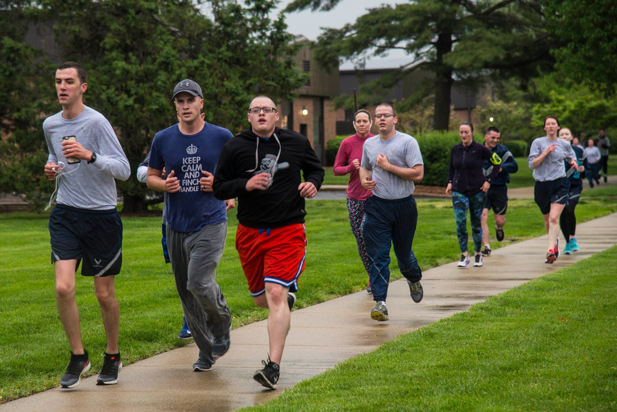 Members of Team Scott gathered together to participate in the “Strike Out Violence 1.5 Mile Run/Walk” on April 28 at the Scott Air Force Base Parade Field. The purpose of this event was to help consolidate all the awareness efforts for violence prevention during April. (U.S. Air Force photo by Senior Airman Tristin English)