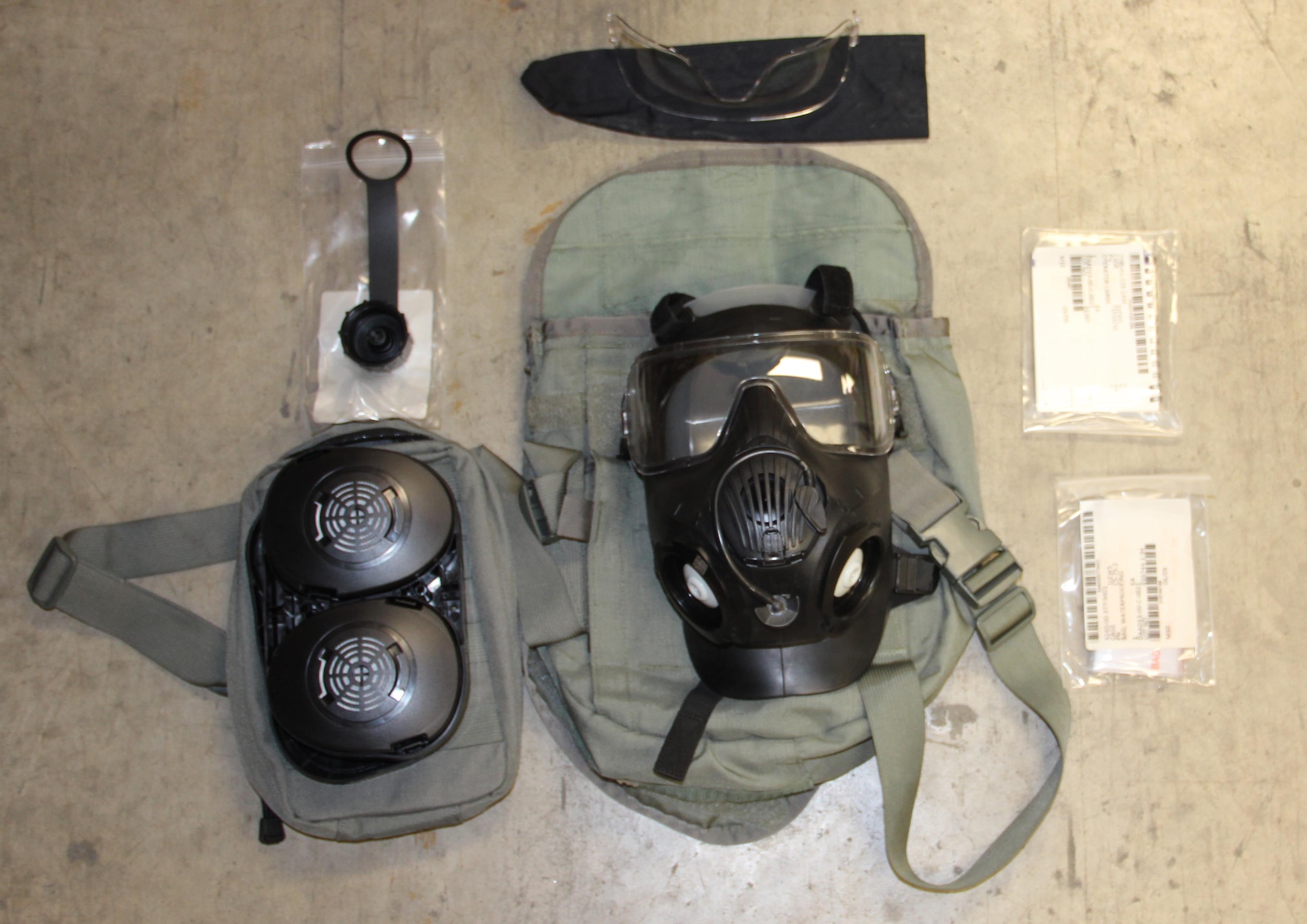 A clean, sanitized, tested mask prior to repackaging and being shipped out to an Airman in the field. (U.S. Air Force photo/Rodney Whaley)