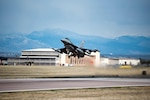 A U.S. Air Force F-16 Fighting Falcon aircraft assigned to the 120th Fighter Squadron (FS) takes off from Buckley Air Force Base, Colo., May, 1, 2017. Approximately 250 Airmen and 12 F-16 Fighting Falcons with the 120th FS, Colorado Air National Guard Base at Buckley are set to deploy in May to Kadena as the 120th Expeditionary Fighter Squadron in support of the U.S. Pacific Command Theater Security Package (TSP). These TSPs demonstrate the continuing U.S. commitment to stability and security in the Indo-Asia-Pacific region. 