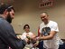 Lt. Col. Ahmed Hassan of the Egyptian Air Force cooked five large pans of koshari by himself to serve at the International Fair April 25, 2017 at the International Spouses Group International Fair, held at the Holiday Inn in Fairborn. Christiane Avisaleh of Lebanon assisted. (Skywrighter photo/Amy Rollins) 