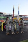In this image released by the Army Reserve's 75th Training Command, soldiers with the unit's Headquarters Company present U.S. and Army flags at a drag racing event in Baytown, Texas, Friday, April 21, 2017. The event, the National Hod Rod Association's Spring Nationals, featured the participation of several Army organizations as part of the service's ongoing recruiting and community relations effort. The 75th Training Command, the senior military headquarters for Houston and the surrounding region, regularly plays a role in events of a public nature. (Photo/75th Training Command, Army Reserve Sgt. 1st Class Danial Lisarelli)