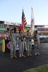 In this image released by the Army Reserve's 75th Training Command, soldiers with the unit's Headquarters Company present U.S. and Army flags at a drag racing event in Baytown, Texas, Friday, April 21, 2017. The event, the National Hod Rod Association's Spring Nationals, featured the participation of several Army organizations as part of the service's ongoing recruiting and community relations effort. The 75th Training Command, the senior military headquarters for Houston and the surrounding region, regularly plays a role in events of a public nature. (Photo/75th Training Command, Army Reserve Sgt. 1st Class Danial Lisarelli)