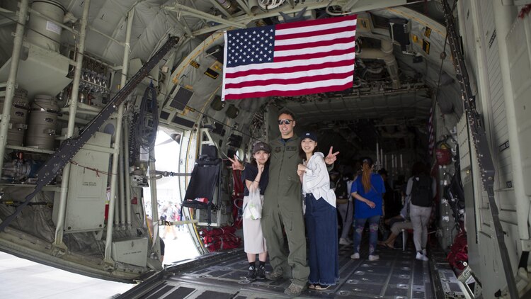 Japanese locals view various U.S. and Japanese static display aircraft during the 41st Japan Maritime Self-Defense Force – Marine Corps Air Station Iwakuni Friendship Day at MCAS Iwakuni, Japan, May 5, 2017. Displays included of F/A-18C and F/A-18D Hornets, an MV-22B Osprey and F-35B Lightning II from the III Marine Expeditionary Force, F-16 Fighting Falcon, A-10 Thunderbolt II, and KC-135 Stratotanker from U.S. forces in Korea. Displays also encompassed a C-1, MC-130J, A6M Zero, and MCH-101 from the Japan Air Self-Defense Force and JMSDF, along with WACO biplanes and Cessna airplanes from the Aircraft Owners and Pilots Association Japan. Since 1973, MCAS Iwakuni has held a single-day air show designed to foster positive relationships and offer an elevating experience that displays the communal support between the U.S. and Japan. The air show also encompassed various U.S. and Japanese static aircraft displays, aerial performances and demonstrations, food and entertainment.