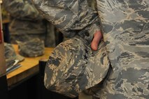 Maj. Gen. Gene Kirkland, Air Force Material Command director of logistics, civil engineering and force protection, holds his hat at Minot Air Force Base, N.D., Apr. 28, 2017. Kirkland directs AFMC policies and procedures which affect aircraft maintenance, munitions, supply, logistics plans, and transportation. (U.S. Air Force photo/Airman 1st Class Jessica Weissman)