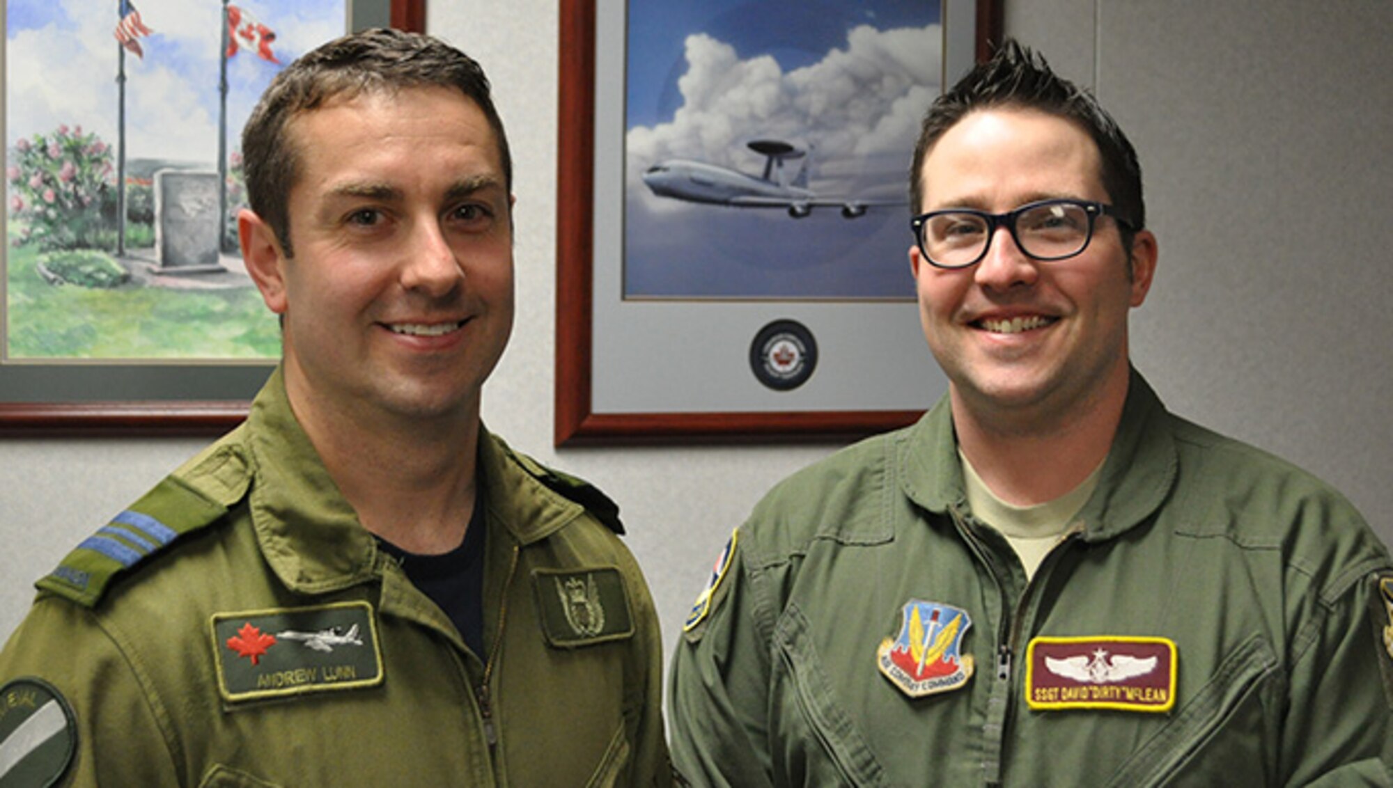 Canadian Hockey Team captain, Andrew, left, and U.S. captain David, will help guide their squads May 12 at the Blazers Ice Center 8000 S. Interstate Road, in Oklahoma City.  The ninth annual CAN/US Cup will begin at 6 p.m. for bragging rights among the 552nd Air Control Wing colleagues.