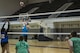 U.S. Air Force Airman 1st Class Heather Milisor, a 354th Medical Operations Squadron public health technician, jumps to spike a volleyball April 20, 2017, at Eielson Air Force Base, Alaska. The Air Force offers a variety of different sports that Airmen can try out for, and if they make the team they may get a chance to try out for the U.S. Olympic team. (U.S. Air Force photo by Airman 1st Class Isaac Johnson)    