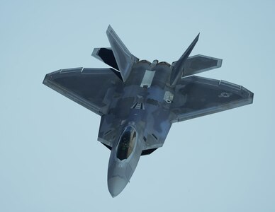 A U.S. Air Force F-22 Raptor approaches a KC-10 Extender from the 9th Air Refueling Squadron based out of Travis Air Force Base, Calif., to receive in-flight refueling during exercise Northern Edge 2017, May 4, 2017. NE17 is Alaska’s premier joint training exercise designed to practice operations, techniques and procedures as well as enhance interoperability among the services.