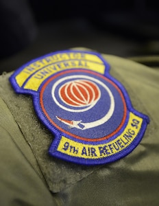 The patch of the 9th Air Refueling Squadron, May 4, 2017. The 9th, based out of Travis Air Force Base, Calif., deployed two KC-10 Extenders in support of Northern Edge 2017. NE17 is Alaska’s premier joint training exercise designed to practice operations, techniques and procedures, as well as enhance interoperability among the services. 