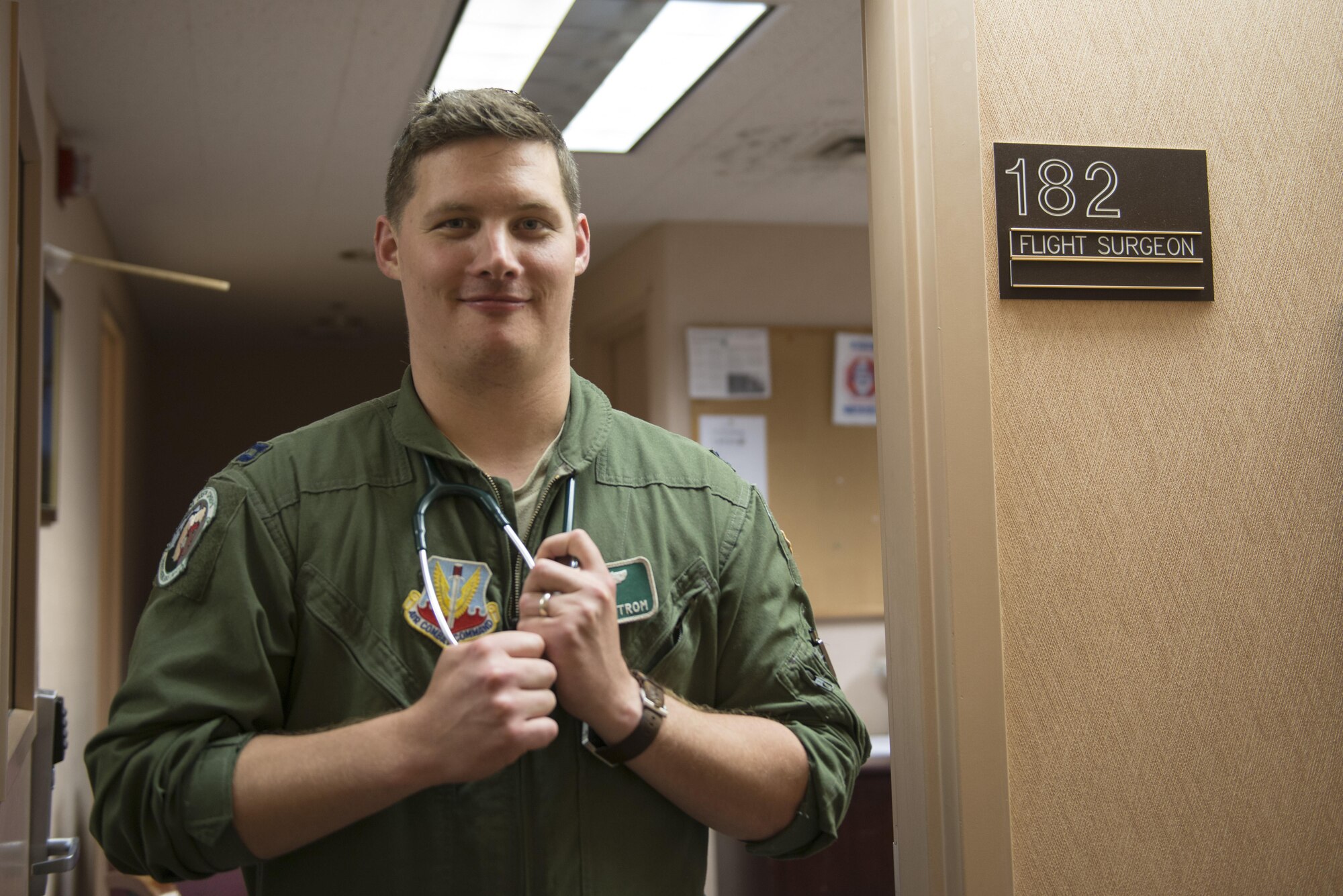EIELSON AIR FORCE BASE, Alaska – U.S. Air Force Capt. Bret Lindstrom, a 335th Fighter Squadron flight surgeon assigned to Seymour Johnson Air Force Base, N.C., poses for a photo May 4, 2017, during NORTHERN EDGE 2017 (NE17), at Eielson Air Force Base, Alaska. NE17 is Alaska’s premier joint training exercise designed to practice operations, techniques and procedures as well as enhance interoperability among the services. Thousands of participants from all the services, Airmen, Soldiers, Sailors, Marines and Coast Guardsmen from active duty, Reserve and National Guard units are involved. (U.S. Air Force photo/Staff Sgt. Ashley Nicole Taylor)