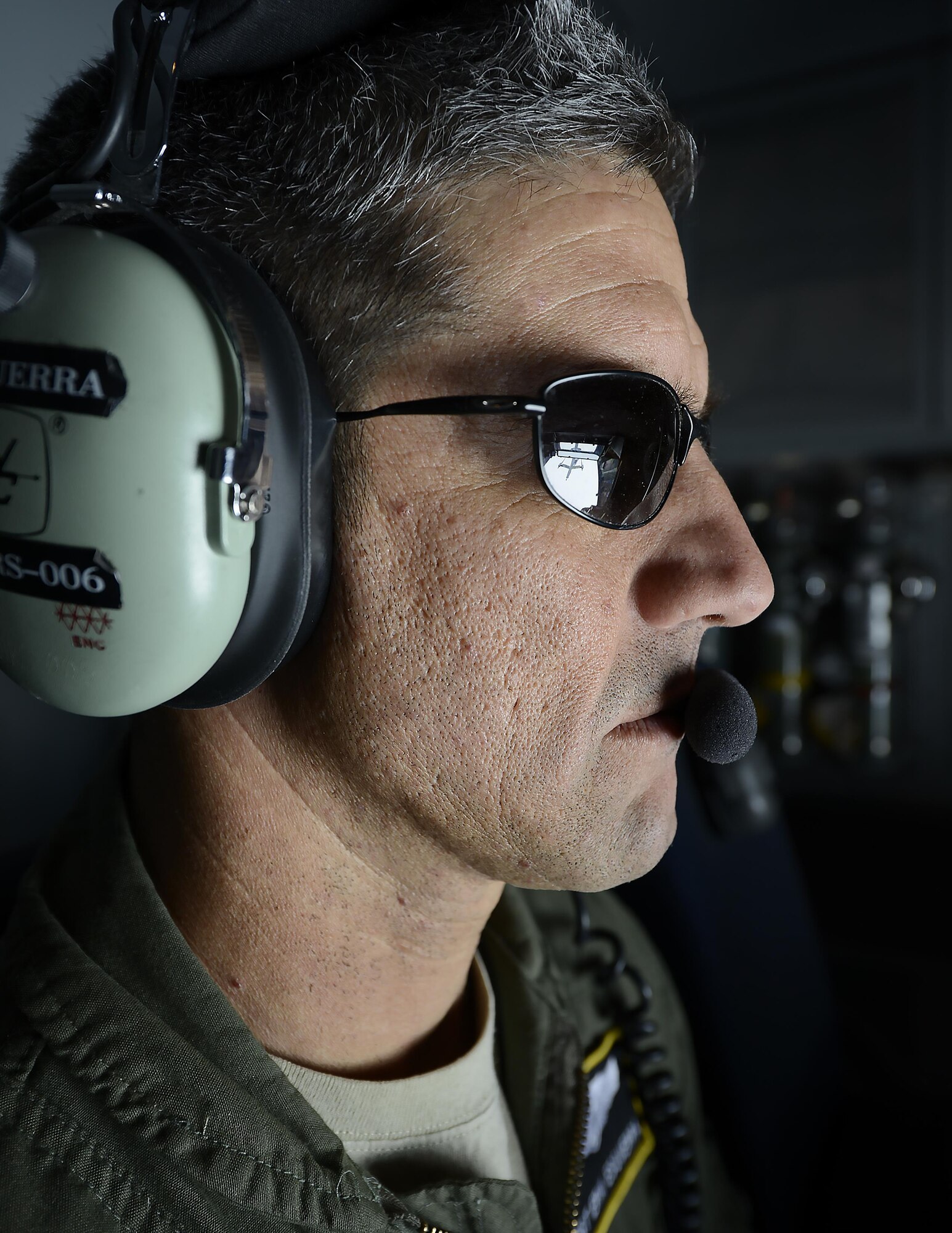 U.S. Air Force Tech. Sgt. Erik Esquerra, a KC-10 Extender boom operator with the 9th Air Refueling Squadron based out of Travis Air Force Base, Calif., prepares to conduct in-flight refueling for multiple aircraft during Northern Edge 2017, May 4, 2017. NE17 is Alaska’s premier joint training exercise designed to practice operations, techniques and procedures as well as enhance interoperability among the services.