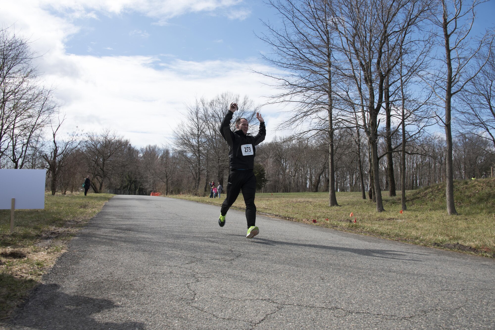 Airmen and Soldiers from the Maryland National Guard along with family members laced up their running shoes to participate in a 5K walk/run to kick off the start of the military's observance of Sexual Assault Awareness and Prevention month, April 1, 2017 at Warfield Air National Guard Base, Middle River, MD. 