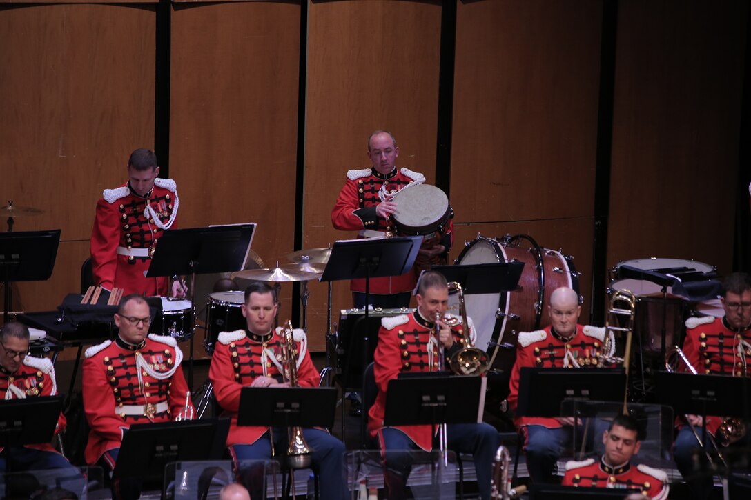 On May 7, 2017 the Marine Band performed a concert called "Arioso" which highlighted music inspired by the connection between the human voice and instruments. Featured selections included Joseph Schwantner's and the mountains rising nowhere and James Stephenson's Symphony No. 2, Voices. (U.S. Marine Corps photo by Master Sgt. Kristin duBois/released)