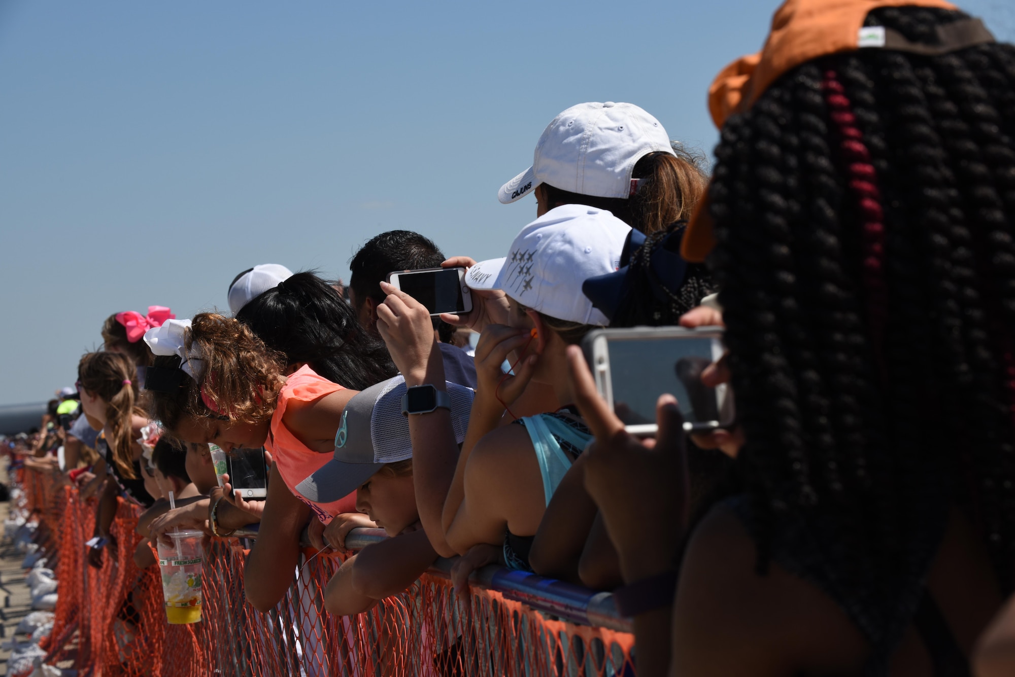 Spectators await the Blue Angels takeoff during the 2017 Defenders of Liberty Air Show at Barksdale Air Force Base, La., May 7. The Blue Angels reach an estimated 11 million visitors during air shows each year. (U.S. Air Force photo/Senior Airman Luke Hill)
