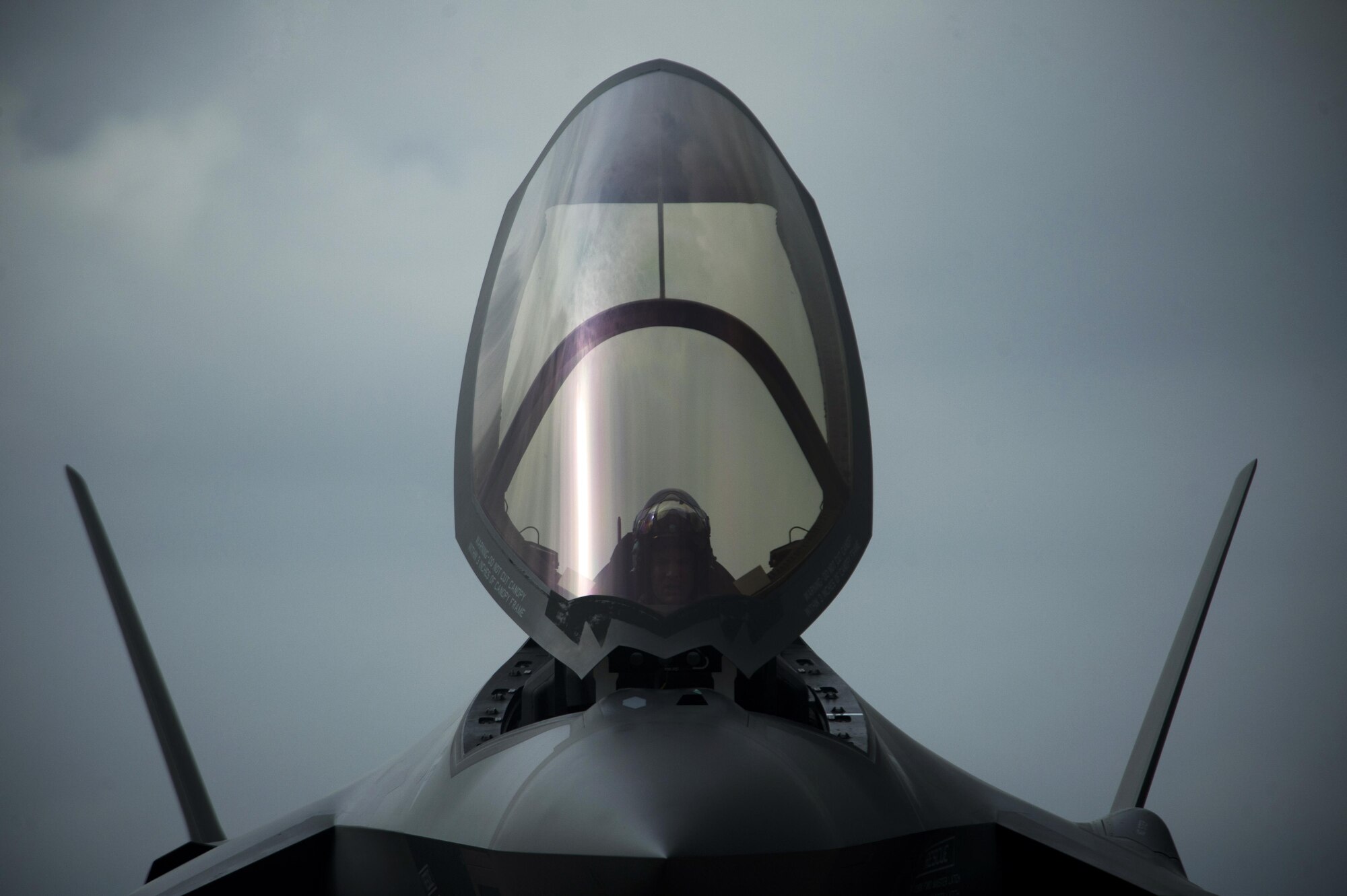 An F-35A Lightning II pilot from the 34th Fighter Squadron, assigned to Hill Air Force Base, Utah, completes pre-flight checks prior to departing Royal Air Force Lakenheath, England, May 7. While at RAF Lakenheath, the squadron flew 76 sorties, tallying more than 154 flying hours, and forward deployed to Estonia and Bulgaria to maximize training opportunities, build partnerships with allied air forces and familiarize Airmen with Europe’s broad and diverse operating conditions. (U.S. Air Force photo/Master Sgt. Eric Burks)