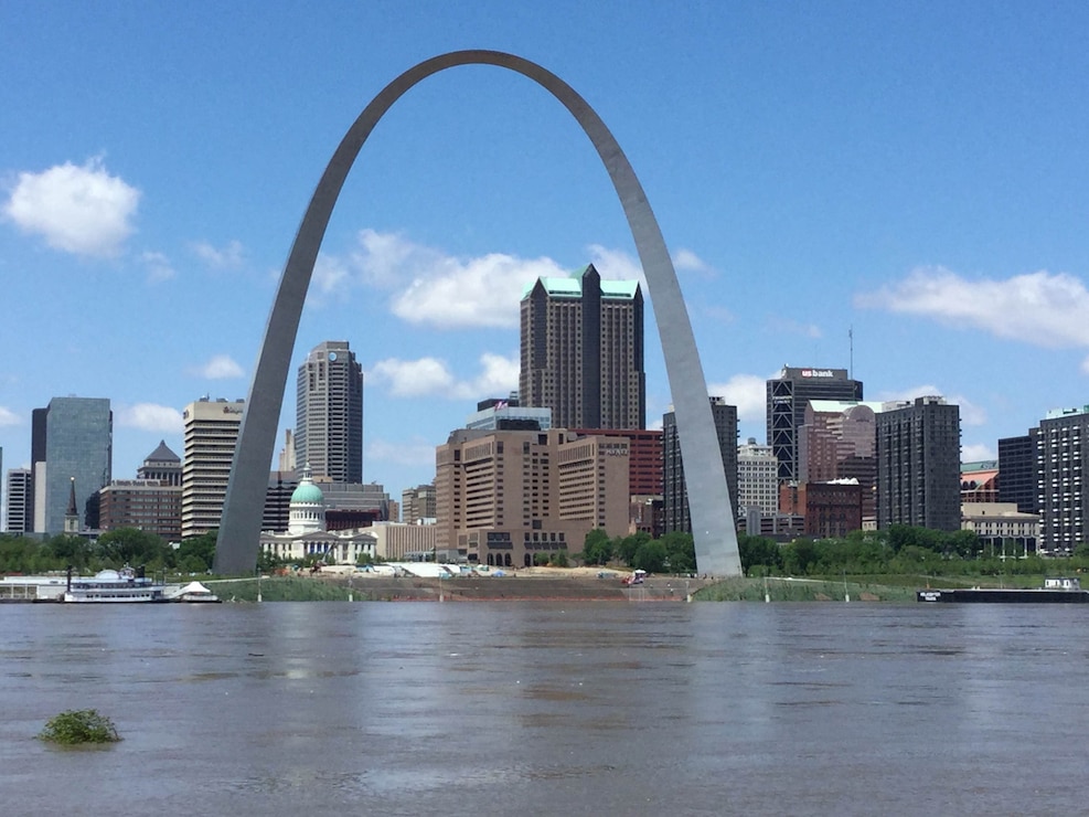 St. Louis Riverfront during the Spring 2017 flood.