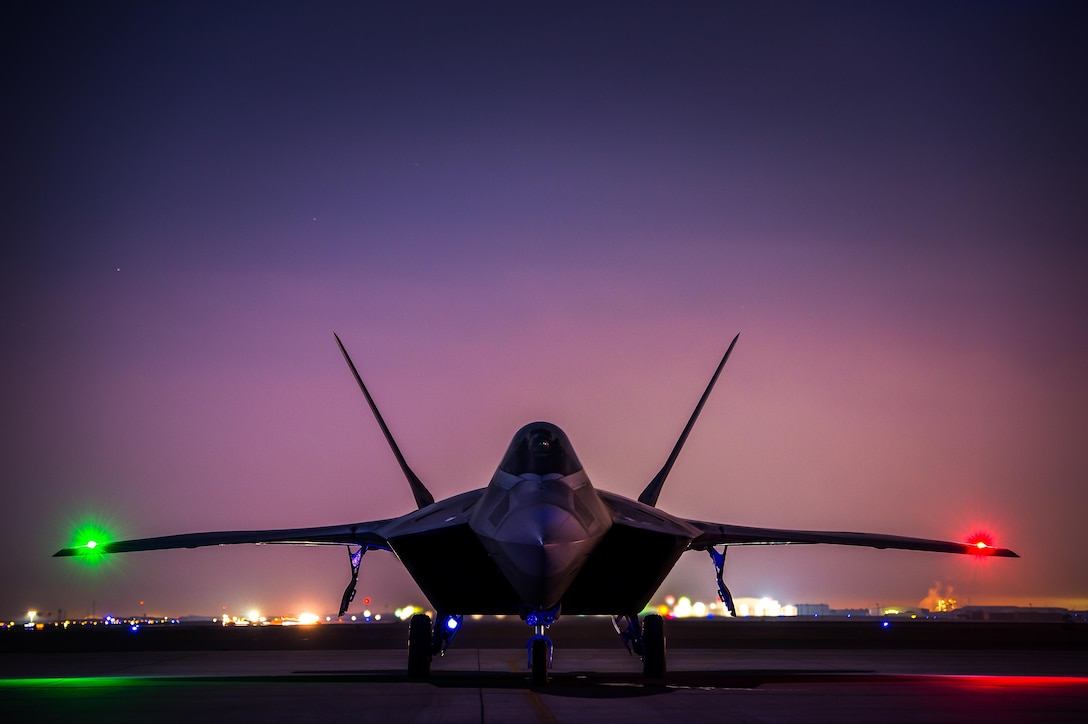 A 380th Air Expeditionary Wing F-22 Raptor prepares to launch a sortie in support of Combined Joint Task Force-Operation Inherent Resolve at an undisclosed location in Southwest Asia, Dec. 14, 2016. The F-22s have provided support to multi-national Coalition partners working to defeat ISIS in the area of responsibility. (U.S. Air Force photo/Senior Airman Tyler Woodward)