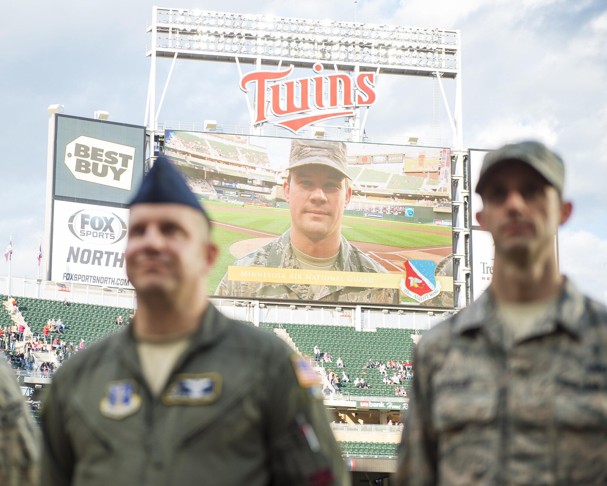 Outstanding airmen from the 133rd Airlift Wing were recognized before a Minnesota Twins home game at Target Field in Minneapolis, Minn., May 2, 2017. These stellar airman were selected for being dedicated to their missions, while being leaders in both the Minnesota Air National Guard and in their communities.
(U.S. Air National Guard photo by Tech. Sgt. Austen R. Adriaens/Released)