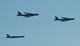Three B-52 Stratofortresses perform a heritage flyover to kick off the 2017 Barksdale Air Force Base Airshow, May 6. For more than 40 years, the B-52 has been the backbone of the manned strategic bomber force for the United States, capable of dropping or launching the widest array of weapons in the U.S. inventory. (U.S. Air Force photo/Senior Airman Curt Beach)