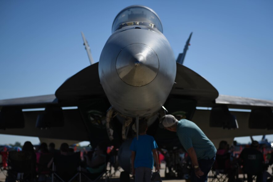 A static F-18/A is being check out at Barksdale Air Force Base, La., May 7, 2017. The F/A-18 Hornet can reach top speed of 1,190 miles per hour. (U.S. Air Force photo/Airman 1st Class Stuart Bright)