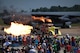 The Shockwave Jet Truck rides across the flightline in front of the audience of the Defenders of Liberty Air Show at Barksdale Air Force Base, La., May 7, 2017. The Shockwave currently holds the world record for jet-powered full-sized trucks at 376 miles per hour. (U.S. Air Force photo/Airman 1st Class Stuart Bright)