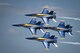 The U.S. Navy Flight Demonstration Team Blue Angels F/A-18 Hornets perform an aerial maneuver for the Defenders of Liberty Air Show at Barksdale Air Force Base, La., May 7, 2017. The mission of the Blue Angels is to showcase the pride and professionalism of the United States Navy and Marine Corps by inspiring a culture of excellence and service to country through flight demonstrations and community outreach. (U.S. Air Force photo/Airman 1st Class Stuart Bright)