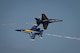 The U.S. Navy Flight Demonstration Team Blue Angels F/A-18 Hornets perform an aerial maneuver for spectators during the Defenders of Liberty Air Show at Barksdale Air Force Base, La., May 7, 2017. The Blue Angels first air show was at Craig Field, Jacksonville, Florida, June 15, 1946. (U.S. Air Force photo/Airman 1st Class Stuart Bright)