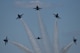 The U.S. Navy Flight Demonstration Team Blue Angels F/A-18 Hornets perform an aerial maneuver at the Defenders of Liberty Air Show at Barksdale Air Force Base, La., May 7, 2017. All of the Blue Angels' jets are aircraft carrier capable and can be made combat ready within 72 hours. (U.S. Air Force photo/Airman 1st Class Stuart Bright)