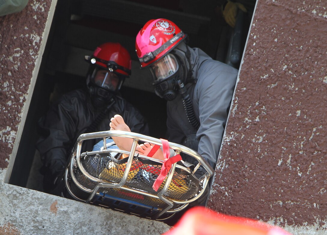 Army Reserve units hit the ground running at Muscatatuck Urban Training Center, Indiana, as the second phase of Guardian Response 17 kicked off on Saturday, May 06, 2017. Soldiers from the 468th Fire Fighting Detachment suited up and surveyed the area before searching and extracting casualties of the simulated nuclear attack.

Nearly 5,000 Soldiers and Airmen from across the country are participating in Guardian Response 17, a multi-component training exercise to validate the military's ability to support Civil Authorities in the event of a Chemical, Biological, Radiological, and Nuclear (CBRN) catastrophe. (U.S. Army Reserve photo by Staff Sgt. Christopher Sofia/Released)