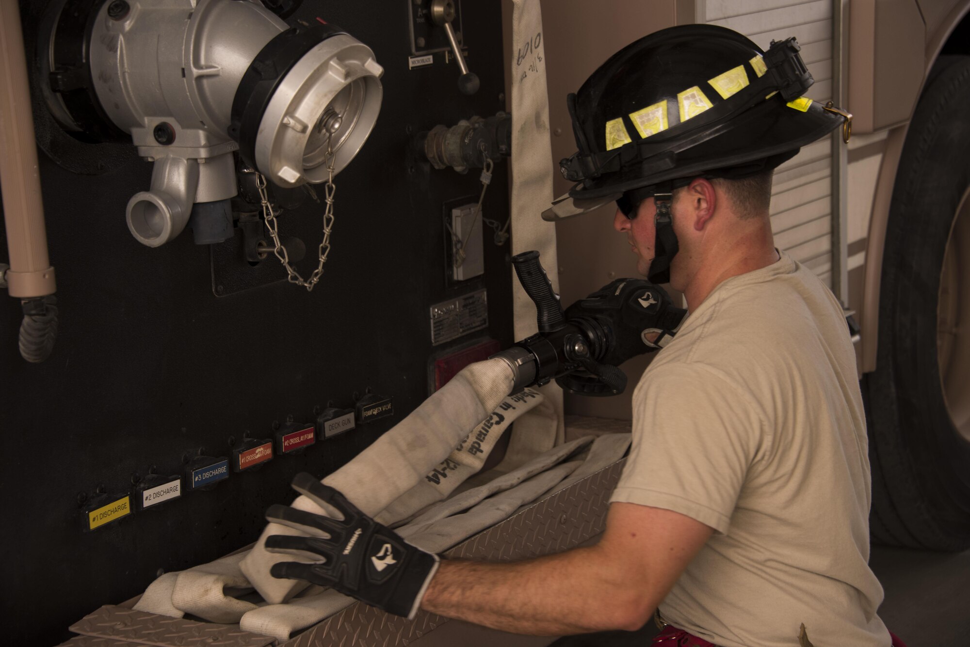 This week's Rock Solid Warrior is Staff Sgt. Bradley Willock, a firefighter with the 386th Expeditionary Civil Engineer Squadron, deployed from Beale Air Force Base, Calif. The Rock Solid Warrior program is a way to recognize and spotlight the Airmen of the 386th Air Expeditionary Wing for their positive impact and commitment to the mission. (U.S. Air Force photo/Tech. Sgt. Jonathan Hehnly). 