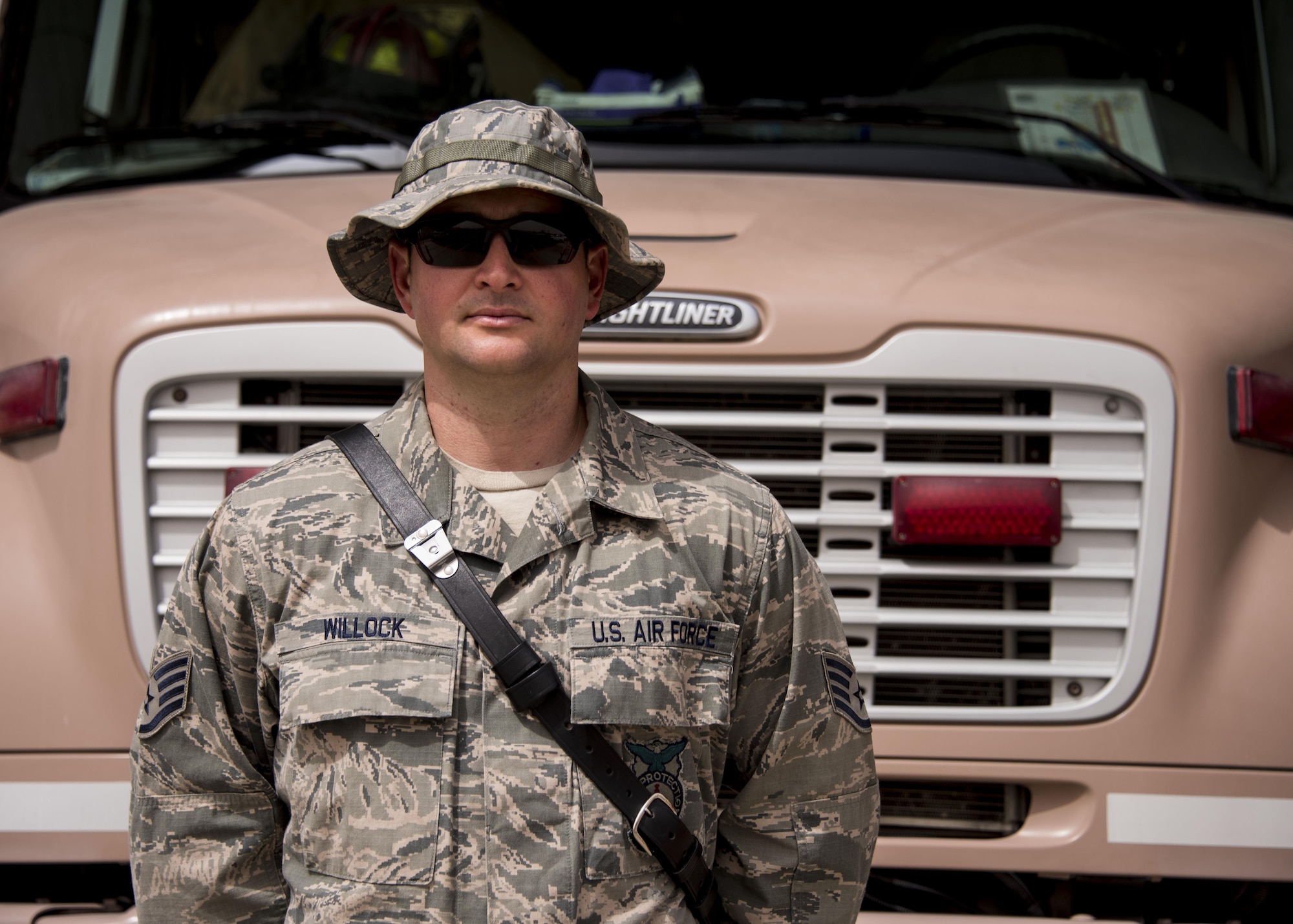 This week's Rock Solid Warrior is Staff Sgt. Bradley Willock, a firefighter with the 386th Expeditionary Civil Engineer Squadron, deployed from Beale Air Force Base, Calif. The Rock Solid Warrior program is a way to recognize and spotlight the Airmen of the 386th Air Expeditionary Wing for their positive impact and commitment to the mission. (U.S. Air Force photo/Tech. Sgt. Jonathan Hehnly). 