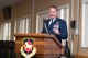 Col. Martin Timko, 167th Operations Group commander, addresses his wife and two sons during his promotion ceremony at the 167th Airlift Wing, April 20. Timko took command of the operations group last month. Col. Richard Robichaud, the former operations group commander retired May 1. (U.S. Air National Guard photo by Senior Master Sgt. Emily Beightol-Deyerle)