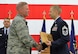Chief Master Sgt. Joseph Rorick shakes hands with Col. James DeVere, 302nd Airlift Wing commander, after accepting a recognition plaque during the Reserve wing’s Chief Induction Ceremony at Peterson Air Force Base, Colo., May 6, 2017. Four newly-promoted chief master sergeants within the 302nd AW were recognized during the ceremony, ensuring the lineage and historical significance of the Air Force's top enlisted rank was on display for those in attendance. Rorick is assigned to the 302nd Operations Support Squadron. Also recognized during the ceremony were Chief Master Sgts. Jonathan Shaw, 39th Aerial Port Squadron, Kenneth Kunkel, 731st Airlift Squadron, and Lawrence Prieto, 302nd Logistics Readiness Squadron. (U.S. Air Force photo/1st Lt. Stephen J. Collier)