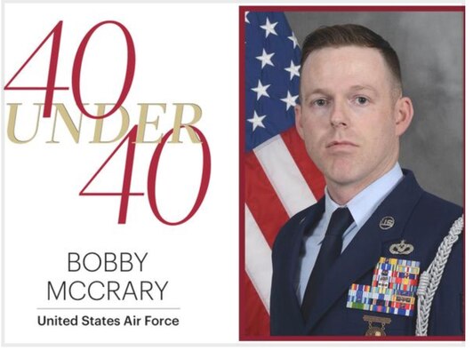 Tech. Sgt. Bobby McCrary, 22nd Force Support Squadron Honor Guard NCO in charge, has been selected as one of ‘40 Under 40’ to be recognized as a rising star in Wichita. Each year, the Wichita Business Journal selects 40 members in the surrounding community under 40 years old who demonstrate great leadership, community involvement and contribute to their organization. (Courtesy photo)