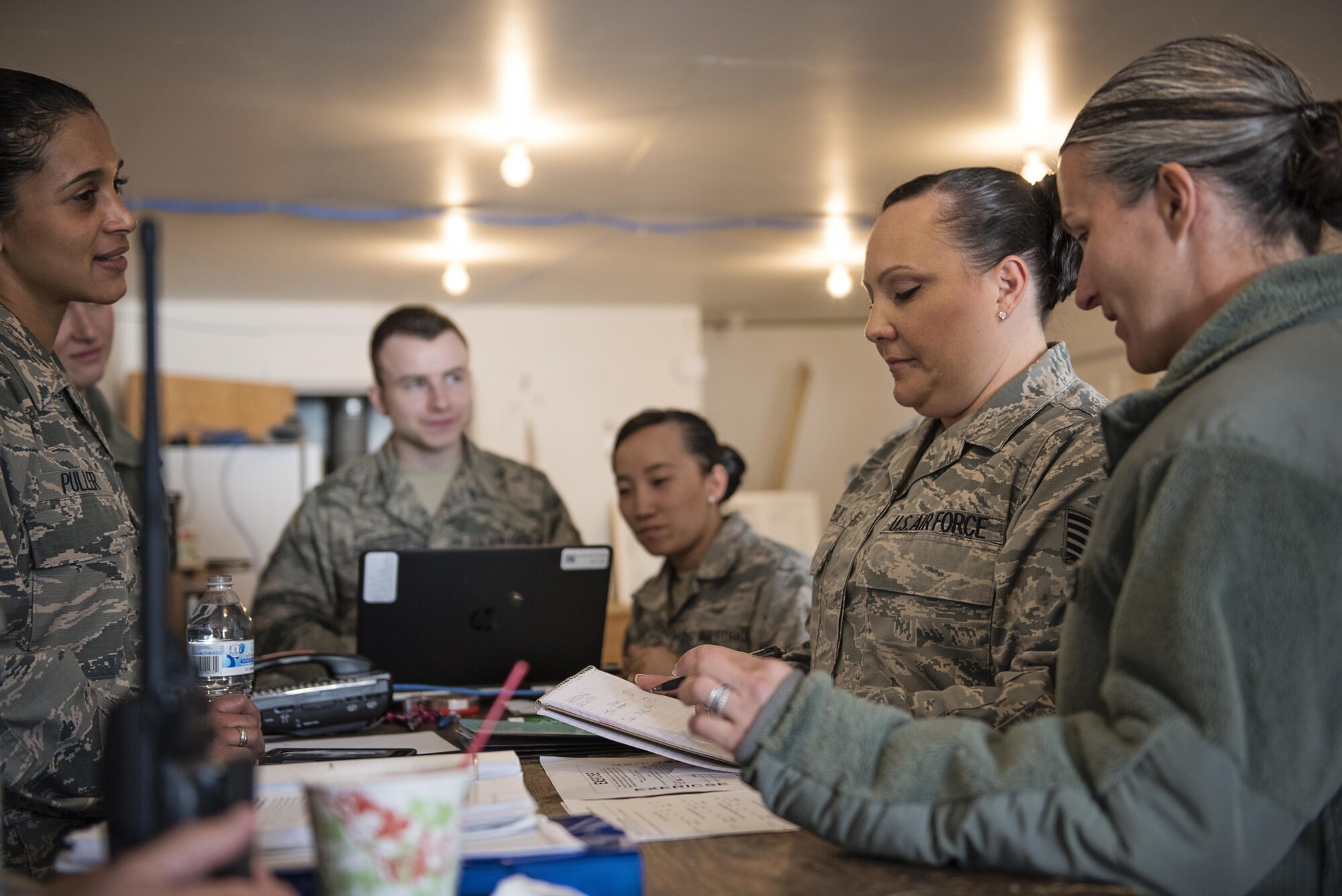 Members of the Alaska Air National Guard’s 176th Mission Support teamed up with members of the 477th Fighter Group to conduct a field training exercise called MADBULL 17 on Joint Base Elmendorf-Richardson, Alaska May 5-7. The exercise was designed to allow units within the participating organizations to train and evaluate their collective and individual deployment capabilities. (U.S. Air National Guard photo by Tech. Sgt. Alicia Halla/released)