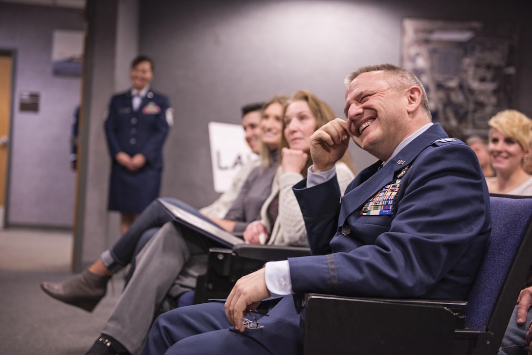 Chief Master Sgt. John C. Youngblood, the C-17 maintenance chief with the 176th Maintenance Squadron, celebrated his retirement at a ceremony on Joint Base Elmendorf-Richardson, Alaska, May 7, after more than 30 years of service . Youngblood spent his entire career in the 176th Maintenance Group of the Alaska Air National Guard's 176th Wing. (U.S. Air National Guard photo by Tech. Sgt. N. Alicia Halla/released)