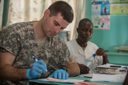 MEDRETE 17-3 includes participants from the Chadian government, U.S. Army Africa, and the 3rd Medical Command Deployment Support in Forest Park, Ga. It is the third in a series of medical readiness training exercises that USARAF is scheduled to facilitate in various countries in Africa. The mutually beneficial exercise offers opportunities for the partnered militaries to share best practices and improve medical treatment processes. (U.S. Army Africa photo by Staff Sgt. Shejal Pulivarti)